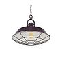 Brewer Cage Industrial  Pendant Light Mulberry Red