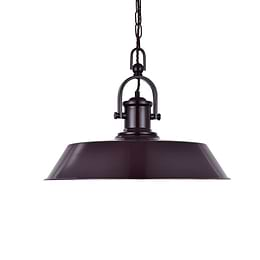 Brewer Industrial Breakfast Bar Pendant Light Mulberry Red Burgundy - Soho Lighting