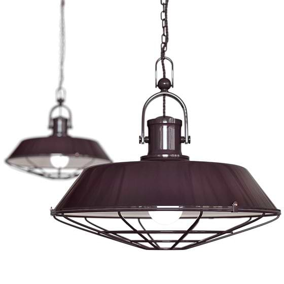 Mulberry Red Burgundy Cage Industrial Kitchen Island Pendant Light - Brewer Cage - Soho Lighting