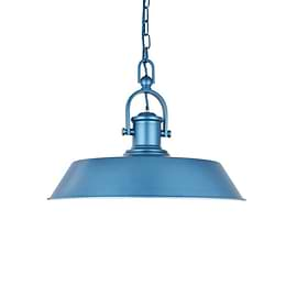 Brewer Industrial Breakfast Bar Pendant Light Aston Blue - Soho Lighting