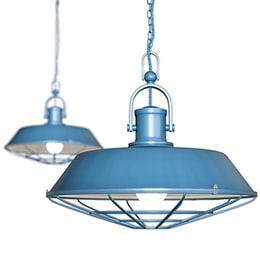 Blue Industrial Pendant Light