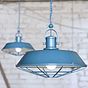 Brewer Cage Industrial Kitchen Island Pendant Light Aston Blue - Soho Lighting