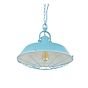 Brewer Cage Industrial  Pendant Light Duck Egg Blue