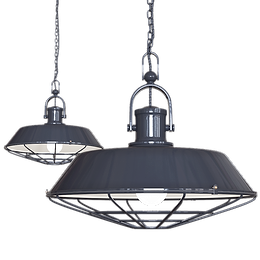 Leaden Grey Cage Industrial Kitchen Island Pendant Light - Brewer Cage - Soho Lighting