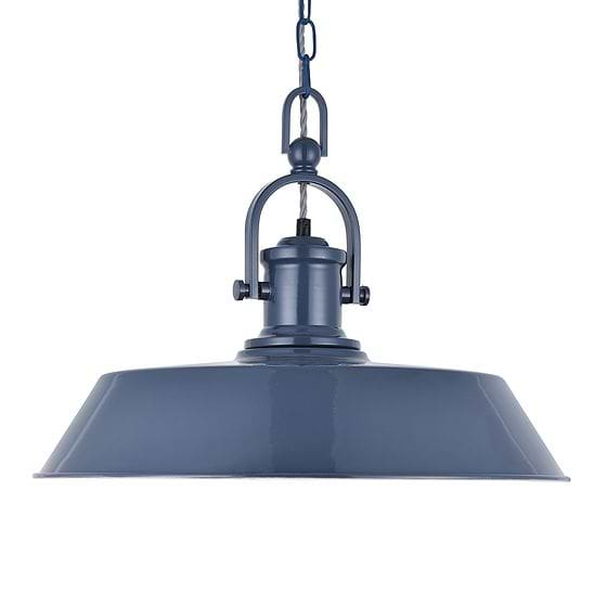 Brewer Industrial Breakfast Bar Pendant Light Leaden Grey Slate - Soho Lighting