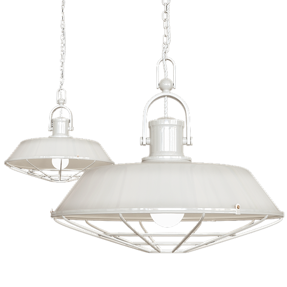 Clay White Cream Cage Industrial Kitchen Island Pendant Light - Brewer Cage - Soho Lighting