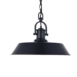 Brewer Industrial Breakfast Bar Pendant Light Matt Black - Soho Lighting