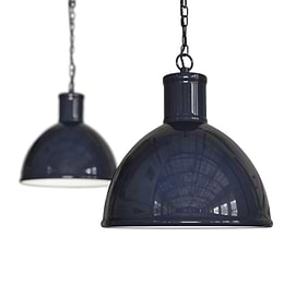 Wardour Industrial Bay Pendant Light Squid Ink Blue