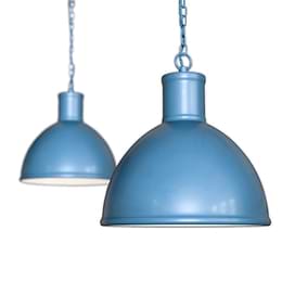 Wardour Industrial Bay Pendant Light Aston Blue