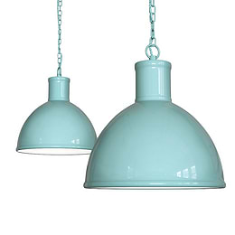 Duck Egg Blue Industrial Bay Pendant Light