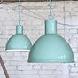 Duck Egg Blue Turquoise Industrial Hallway Pendant Light - Wardour