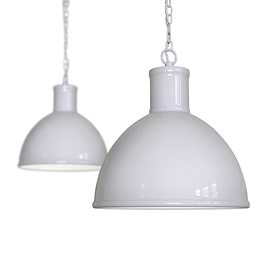 Wardour Industrial Bay Pendant Light Pale Grey