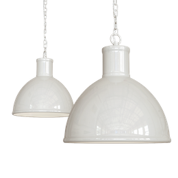 Wardour Industrial Bay Pendant Light Clay White