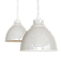 Clay White Cream Vintage Pendant Light - Oxford - Soho Lighting