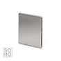 Soho Lighting Brushed Chrome metal 1 Gang Blanking Plate Screwless