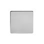 Soho Lighting Brushed Chrome metal 1 Gang Blanking Plate Screwless