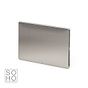 Soho Lighting Brushed Chrome metal 2 Gang Blanking Plate Screwless