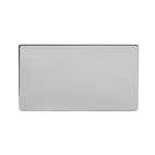 Brushed chrome metal Double Blank Plates with Black insert
