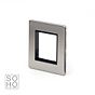 Soho Lighting Brushed Chrome Black Insert 2 x25mm EM-Euro Module Faceplate