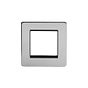 Soho Lighting Brushed Chrome Black Insert 2 x25mm EM-Euro Module Faceplate