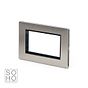 Soho Lighting Brushed Chrome Black Insert 4 x25mm EM-Euro Module Faceplate