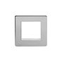 Soho Lighting Brushed Chrome White Insert 2 x25mm EM-Euro Module Faceplate