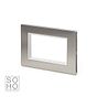 Soho Lighting Brushed Chrome White Insert 4 x25mm EM-Euro Module Faceplate