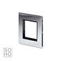 Soho Lighting Polished Chrome Black Insert 2 x25mm EM-Euro Module Faceplate