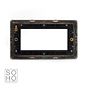 Soho Lighting Polished Chrome Black Insert 4 x25mm EM-Euro Module Faceplate