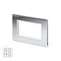 Soho Lighting Polished Chrome White Insert 4 x25mm EM-Euro Module Faceplate