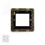 Soho Lighting Brushed Brass Black Insert 2 x25mm EM-Euro Module Faceplate