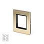 Soho Lighting Brushed Brass Black Insert 2 x25mm EM-Euro Module Faceplate