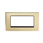 Soho Lighting Brushed Brass Black Insert 4 x25mm EM-Euro Module Faceplate