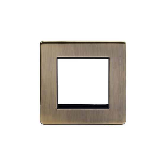 Soho Lighting Antique Brass 2 x25mm EM-Euro Module Faceplate