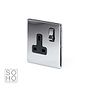 Soho Lighting Polished Chrome 1 Gang DP Socket Black Ins 13A Screwless