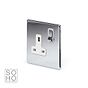 Soho Lighting Polished Chrome 1 Gang DP Socket White Ins 13A Screwless