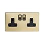 Brushed Brass Screwless Sockets