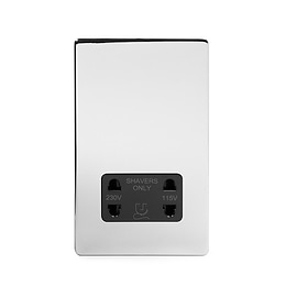 Polished Chrome Dual Voltage Shaver Socket