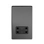 Soho Lighting Black Nickel Shaver Socket Dual Voltage 115/230v Blk Ins Screwless