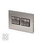 Soho Lighting Brushed Chrome 6 Gang 2 Way 10A Light Switch Blk Ins Screwless