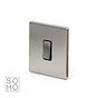 Soho Lighting Brushed Chrome 1 Gang Intermediate Switch Black Ins 10A Screwless