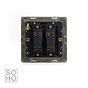 Soho Lighting Brushed Chrome 2 Gang Intermediate Switch Black Ins 10A Screwless