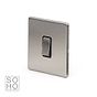 Soho Lighting Brushed Chrome 1 Gang 20A Double Pole Switch Blk Ins Screwless