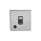 Brushed Chrome 1 Gang Flex Outlet 20 Amp Switch with Black Insert