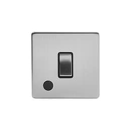 Brushed Chrome 1 Gang Flex Outlet 20 Amp Switch with Black Insert