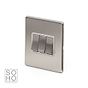 Soho Lighting Brushed Chrome 3 Gang 2 Way 10A Light Switch Wht Ins Screwless