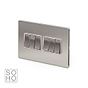 Soho Lighting Brushed Chrome 6 Gang 2 Way 10A Light Switch Wht Ins Screwless