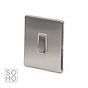 Soho Lighting Brushed Chrome 1 Gang Intermediate Switch White Ins 10A Screwless