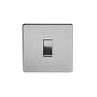 Soho Lighting Brushed Chrome 1 Gang Intermediate Switch White Ins 10A Screwless