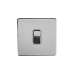 Soho Lighting Brushed Chrome 1 Gang Intermediate Switch White Ins 10A Screwless